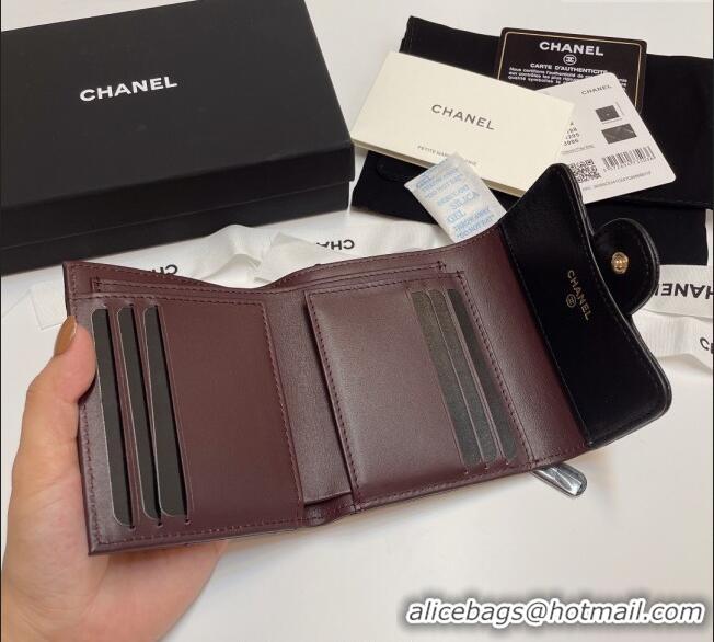 Classic Specials Chanel Lambskin Card Holder Wallet 82288 Black/Gold 2025