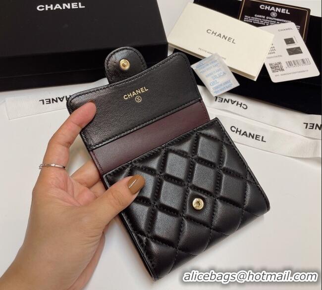 Classic Specials Chanel Lambskin Card Holder Wallet 82288 Black/Gold 2025