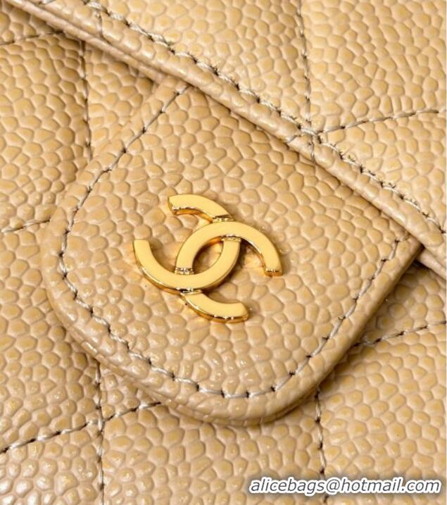 High Quality Chanel Grained Calfskin Card Holder Wallet 82288 Yellow 2025