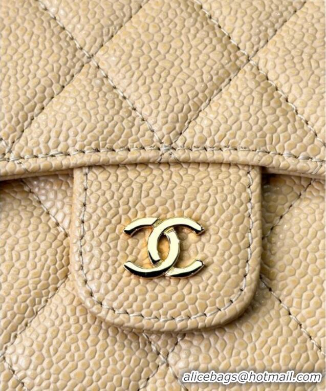 High Quality Chanel Grained Calfskin Card Holder Wallet 82288 Yellow 2025