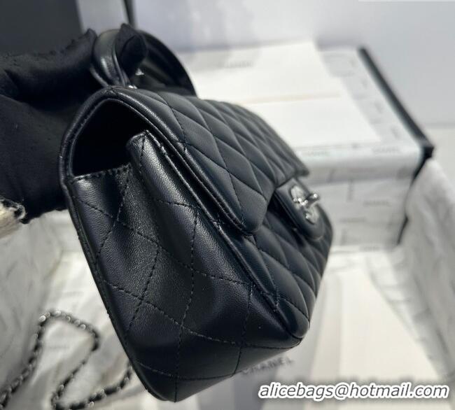 Shop Discount Chanel Coco Lambskin Mini Flap Bag with Top Handle AS2431 Black/Silver 2025