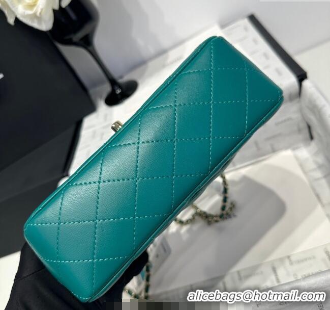 Good Looking Chanel Coco Lambskin Mini Flap Bag with Top Handle AS2431 Dark Green 2025