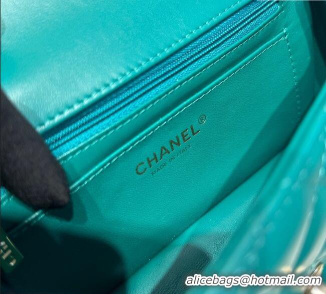 Good Looking Chanel Coco Lambskin Mini Flap Bag with Top Handle AS2431 Dark Green 2025