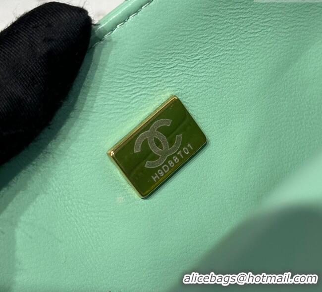 Top Grade Chanel Coco Lambskin Mini Flap Bag with Top Handle AS2431 Light Green 2025