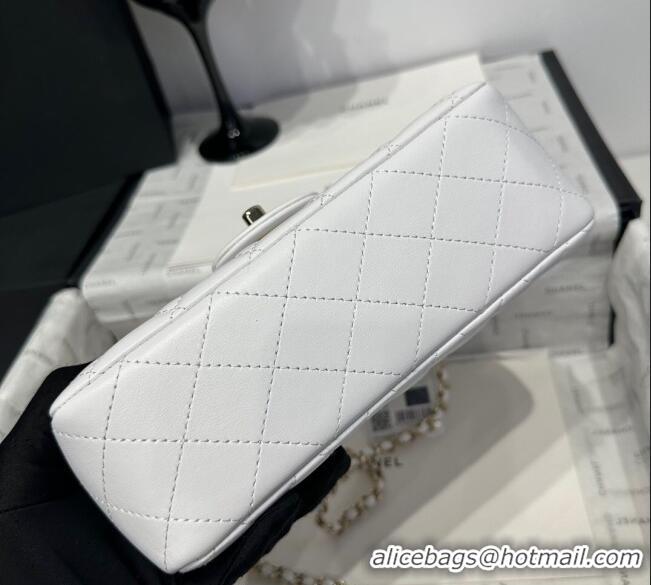 Best Price Chanel Coco Lambskin Mini Flap Bag with Top Handle AS2431 White 2025