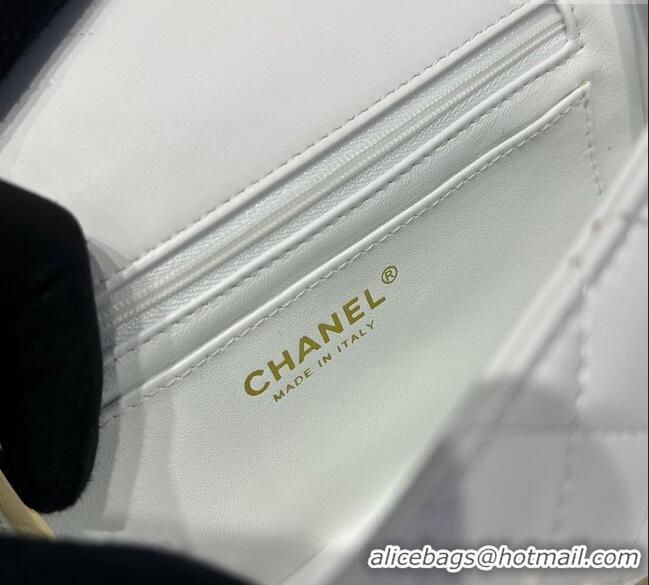 Best Price Chanel Coco Lambskin Mini Flap Bag with Top Handle AS2431 White 2025