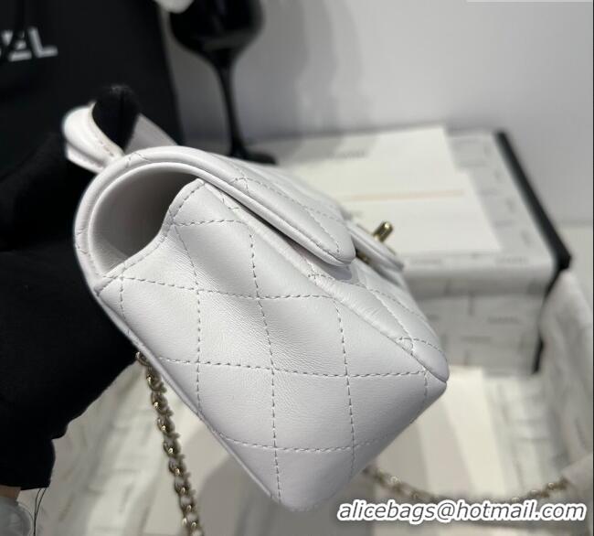 Best Price Chanel Coco Lambskin Mini Flap Bag with Top Handle AS2431 White 2025