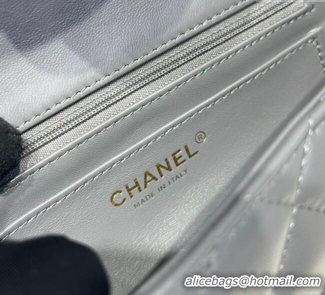 Luxury Cheap Chanel Coco Lambskin Mini Flap Bag with Top Handle AS2431 Dark Grey 2025