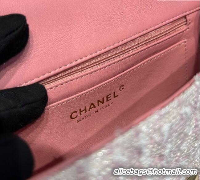 Cheapest Chanel Coco Tweed Mini Flap Bag with Top Handle AS2431 Light Pink 2025