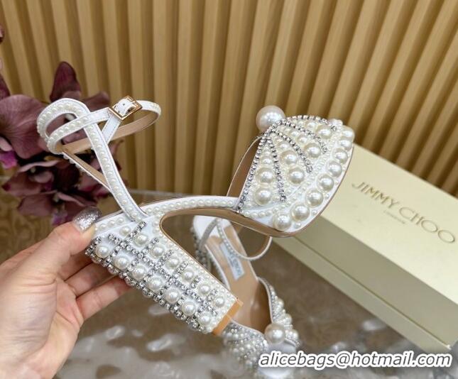 Trendy Design Jimmy Choo Sacaria Platform Sandals 13cm in Pearls and Strass 0225016