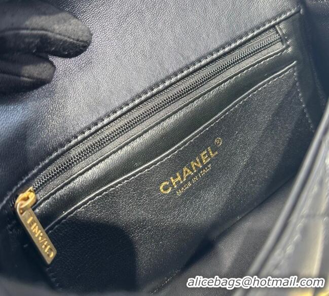 Discount Chanel Coco Lambskin Mini Flap Bag with Top Handle AS2431 Black/Gold Hardware 2025