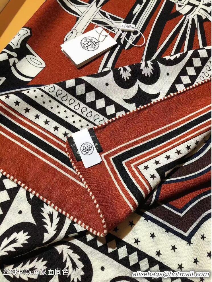 Super Quality Hermes Cashmere Shawls And Stoles H8521 Brown