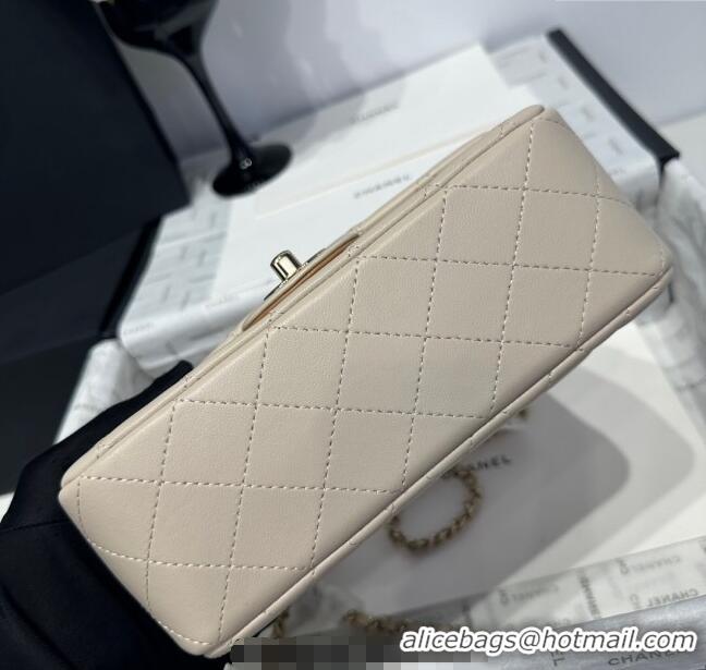 Big Discount Chanel Coco Bicolor Lambskin Mini Flap Bag with Top Handle AS2431 Beige/Brown 2025