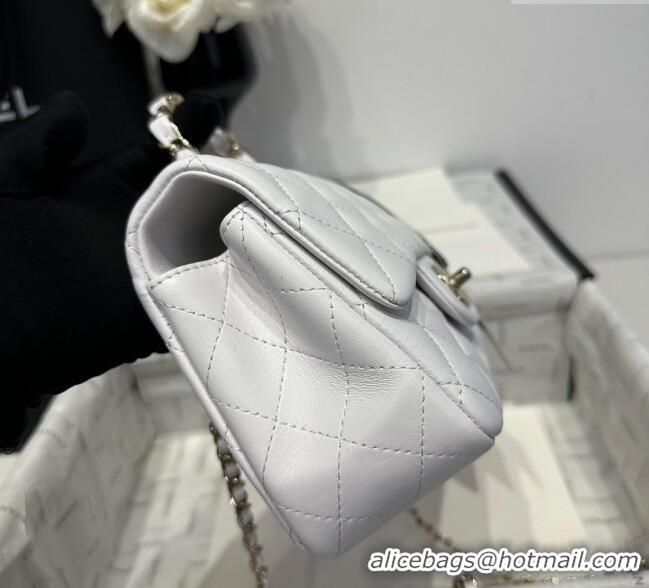 Best Price Chanel Coco Lambskin Mini Flap Bag with Chain Top Handle AS2431 White 2025