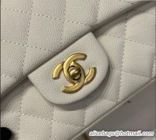 Cheap Price Chanel Coco Grained Calfskin Mini Flap Bag with Chain Top Handle AS2431 White 2025