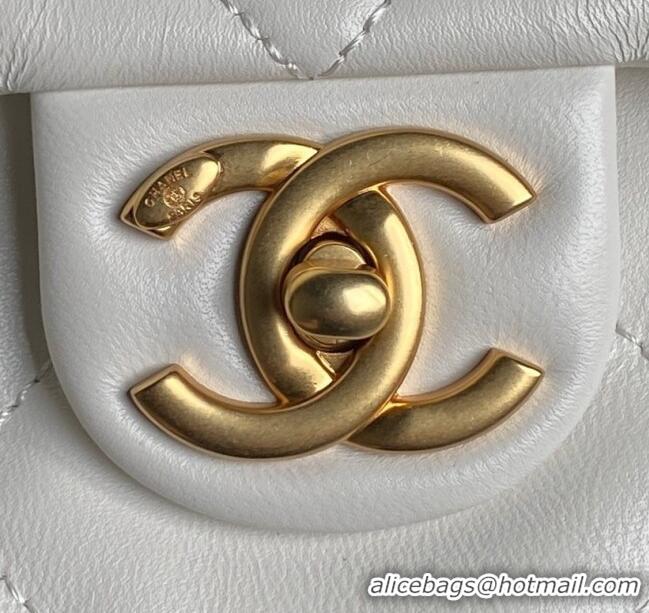 Big Discount Chanel Shiny Lambskin Shopping Bag AS5315 White 2025