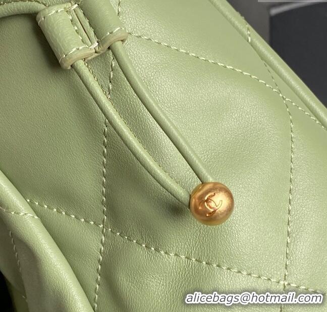 Big Discount Chanel Shiny Lambskin Shopping Bag AS5315 Light Green 2025