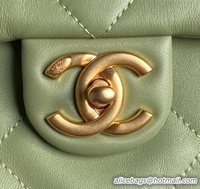 Big Discount Chanel Shiny Lambskin Shopping Bag AS5315 Light Green 2025