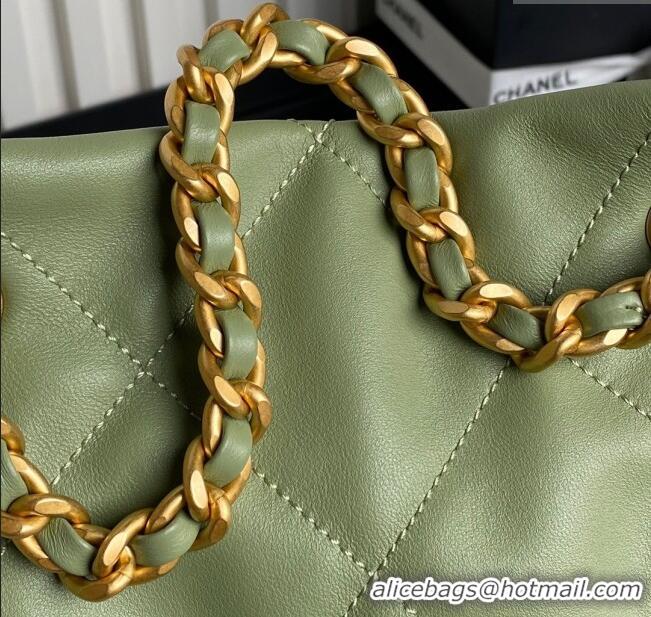 Big Discount Chanel Shiny Lambskin Shopping Bag AS5315 Light Green 2025