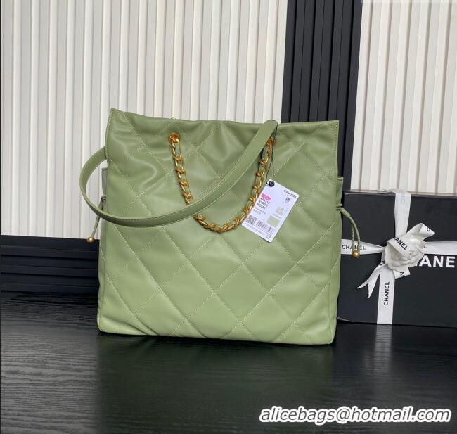 Big Discount Chanel Shiny Lambskin Shopping Bag AS5315 Light Green 2025