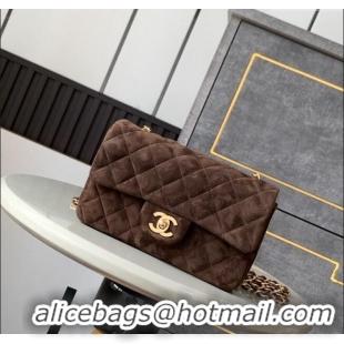 Best Quality Chanel Suede Classic Mini Flap Bag A69900 Dark Coffee 2025