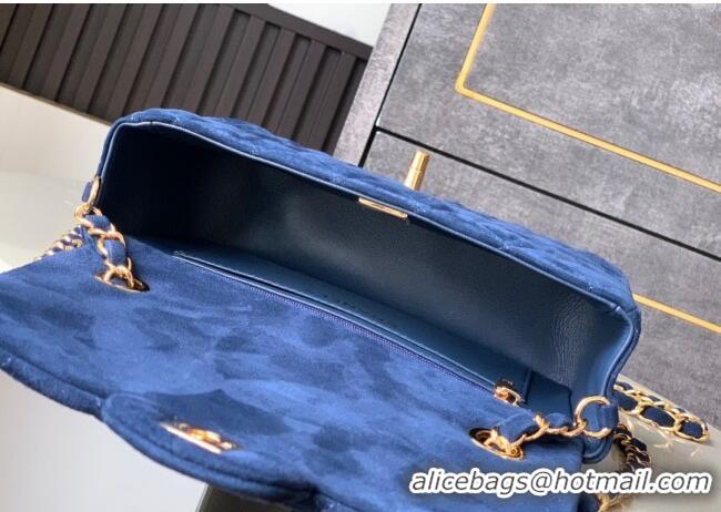 Good Taste Chanel Suede Classic Mini Flap Bag A69900 Royal Blue 2025