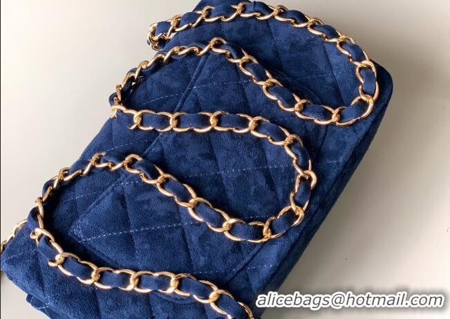 Good Taste Chanel Suede Classic Mini Flap Bag A69900 Royal Blue 2025