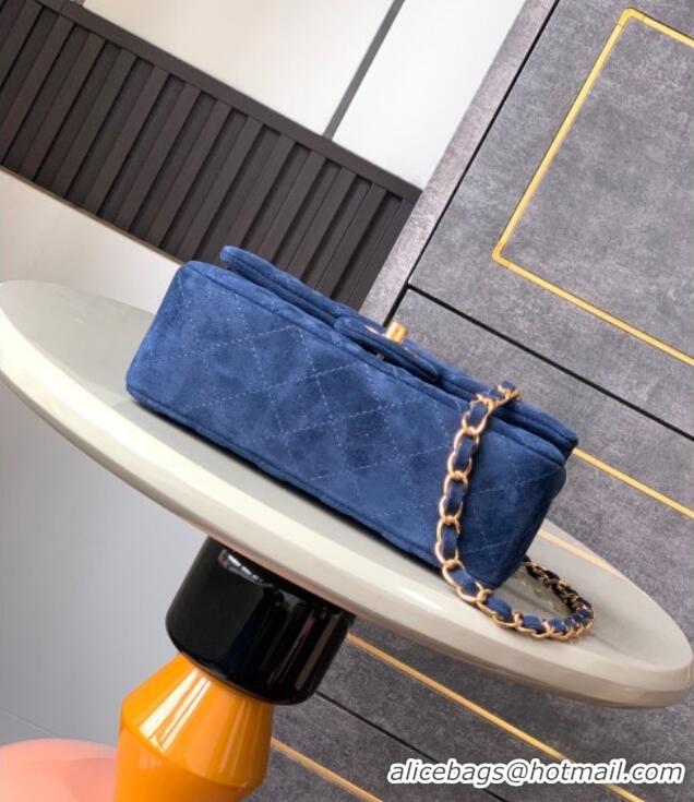 Good Taste Chanel Suede Classic Mini Flap Bag A69900 Royal Blue 2025