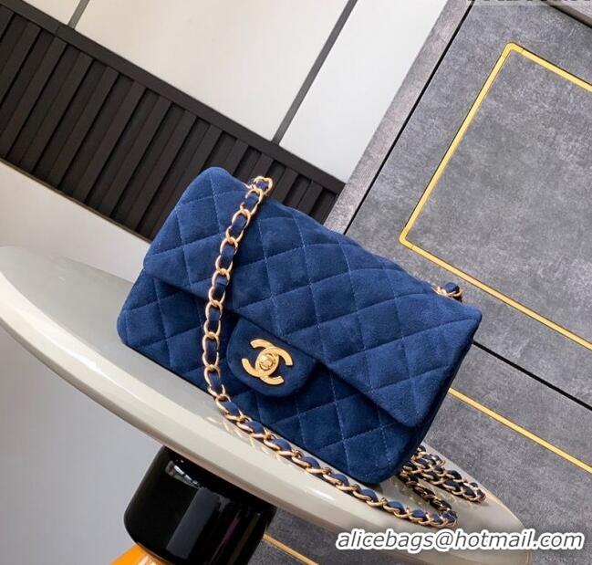 Good Taste Chanel Suede Classic Mini Flap Bag A69900 Royal Blue 2025