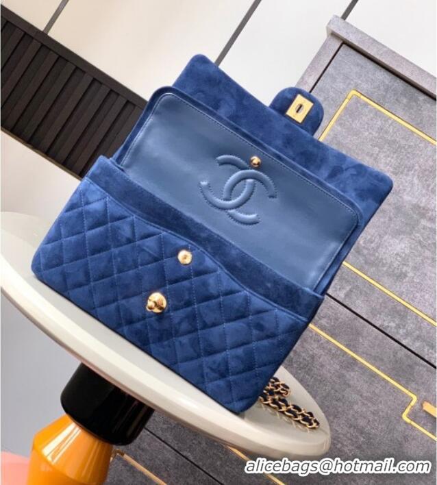 Trendy Design Chanel Suede Classic 11.12 Medium Flap bag A01112 Royal Blue 2025