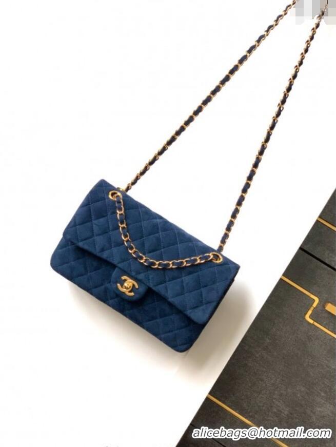 Trendy Design Chanel Suede Classic 11.12 Medium Flap bag A01112 Royal Blue 2025