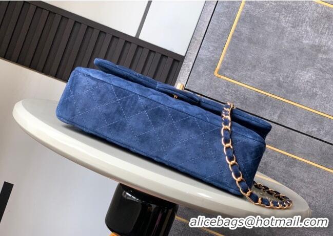 Trendy Design Chanel Suede Classic 11.12 Medium Flap bag A01112 Royal Blue 2025