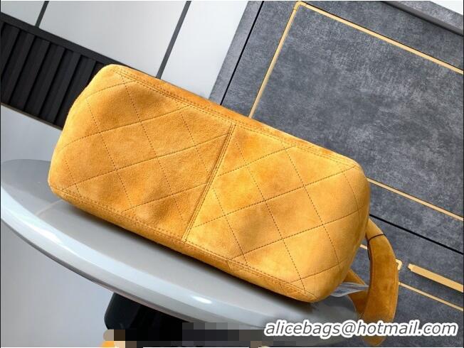 Trendy Design Chanel Vintage Suede Flap Bag with Wide Strap A99935 Yellow 2025