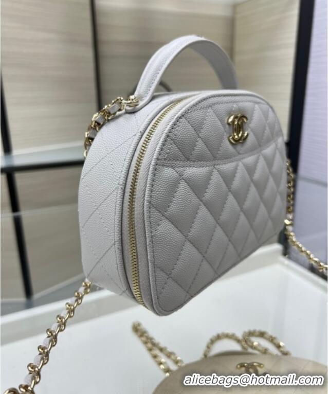 Best Price Chanel Grained Calfskin Clutch with Chain and Top Handle AP4438 Grey 2025