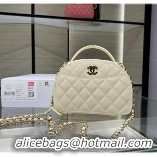 Reasonable Price Chanel Grained Calfskin Clutch with Chain and Top Handle AP4438 Cream White 2025