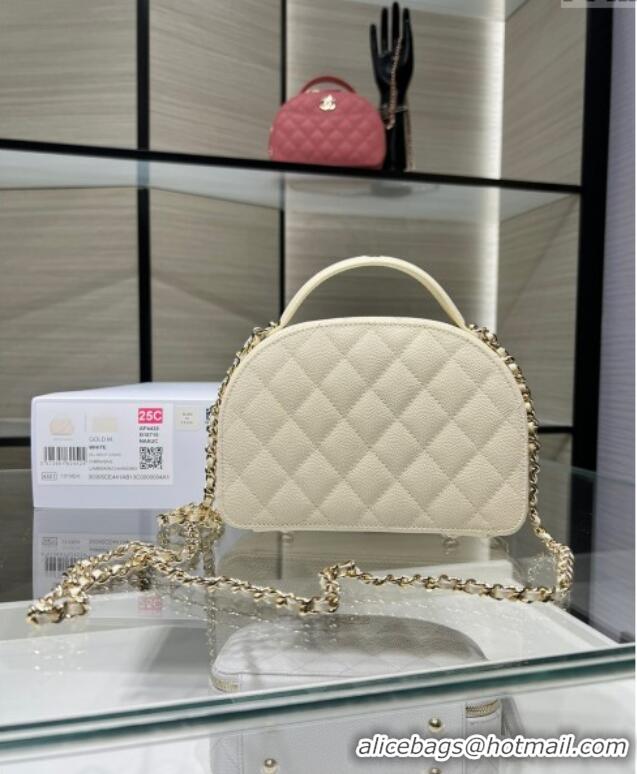 Reasonable Price Chanel Grained Calfskin Clutch with Chain and Top Handle AP4438 Cream White 2025