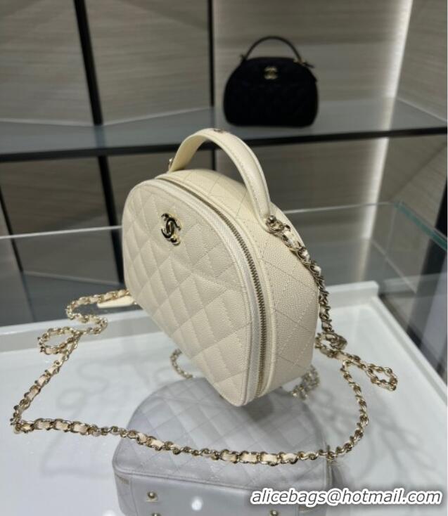 Reasonable Price Chanel Grained Calfskin Clutch with Chain and Top Handle AP4438 Cream White 2025