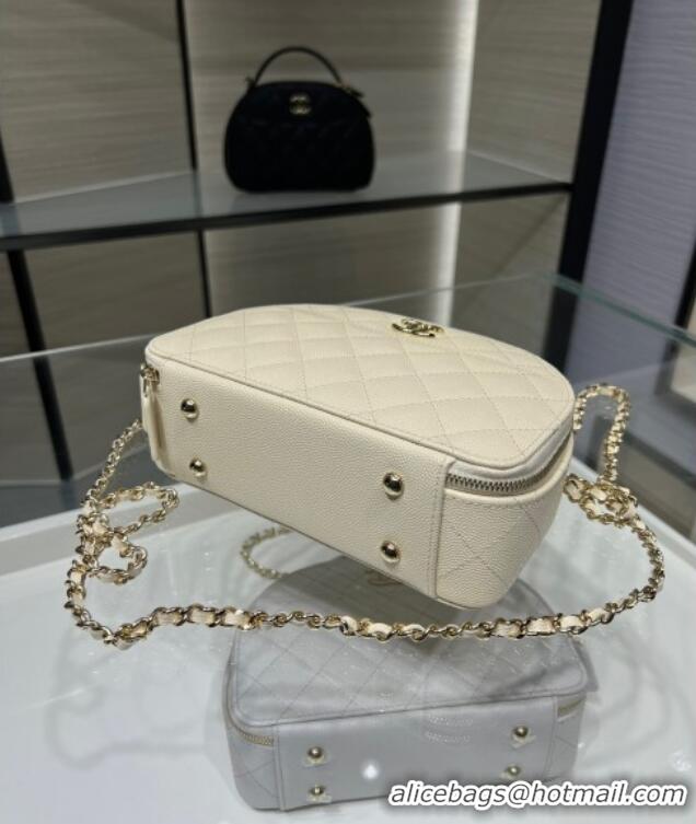 Reasonable Price Chanel Grained Calfskin Clutch with Chain and Top Handle AP4438 Cream White 2025