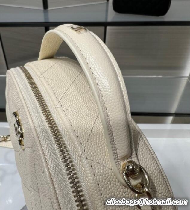 Reasonable Price Chanel Grained Calfskin Clutch with Chain and Top Handle AP4438 Cream White 2025