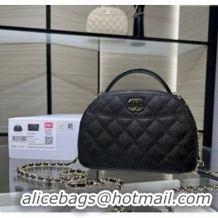 Shop Discount Chanel Grained Calfskin Clutch with Chain and Top Handle AP4438 Black 2025