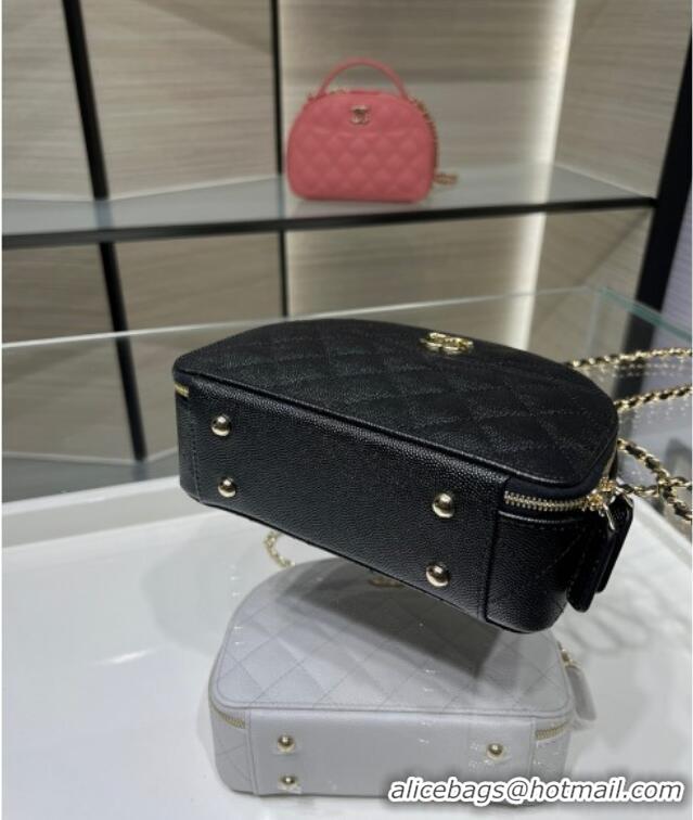 Shop Discount Chanel Grained Calfskin Clutch with Chain and Top Handle AP4438 Black 2025