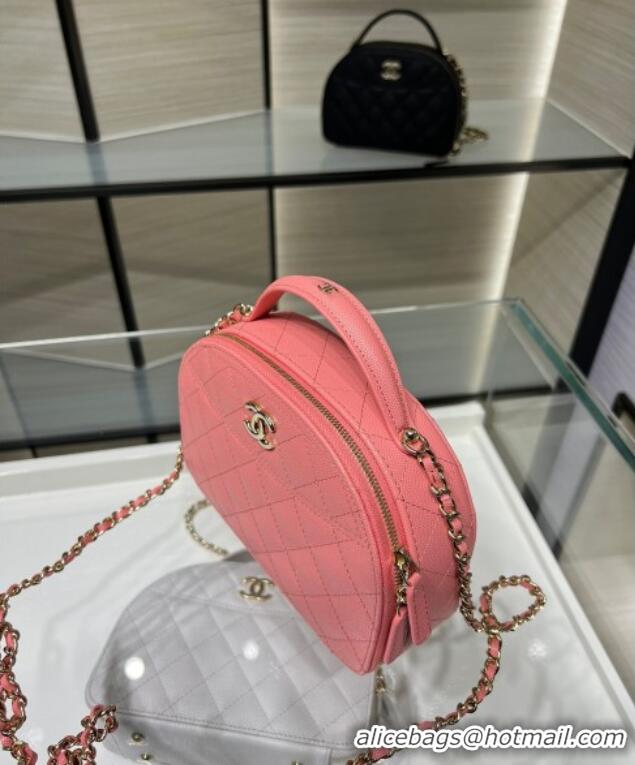 Top Grade Chanel Grained Calfskin Clutch with Chain and Top Handle AP4438 Pink 2025