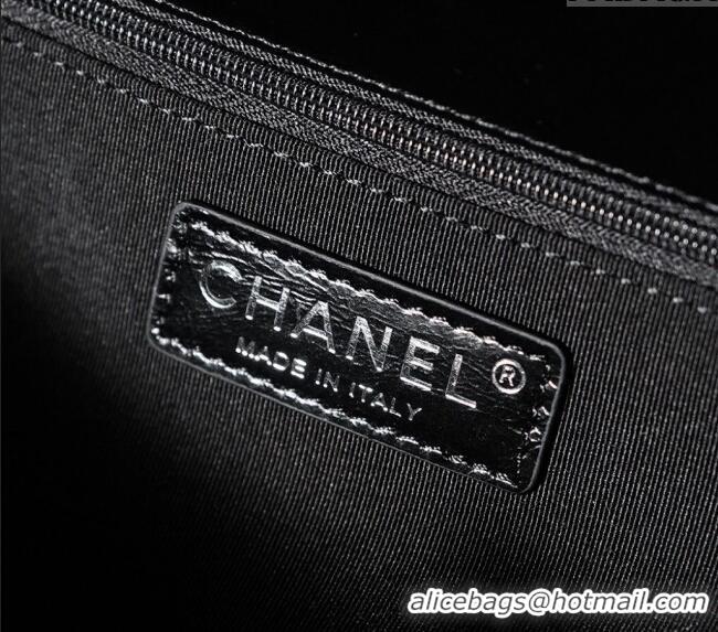 Famous Brand Chanel Vintage Oiled Calfskin Flap Bag with Top Handle Bag 8021 Black/Silver 2025