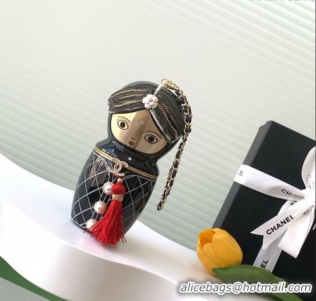 New Fashion Chanel Chinese Dolls Clutch with Chain C3060 Black/Red 2025