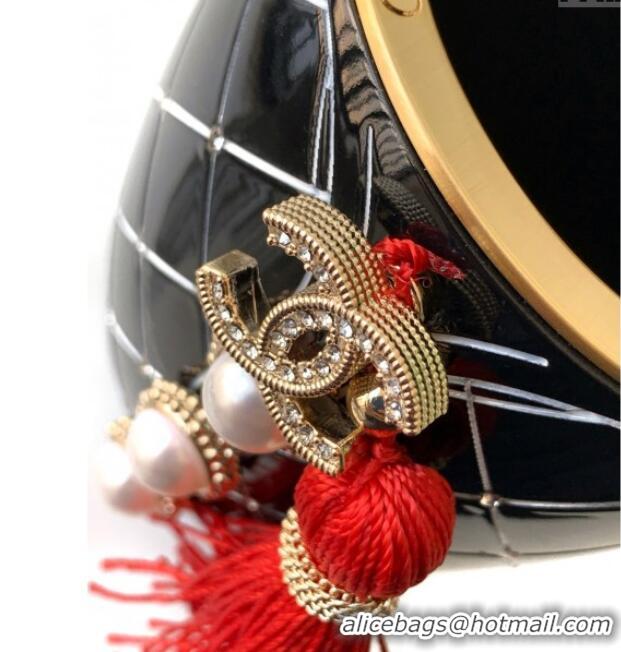 New Fashion Chanel Chinese Dolls Clutch with Chain C3060 Black/Red 2025