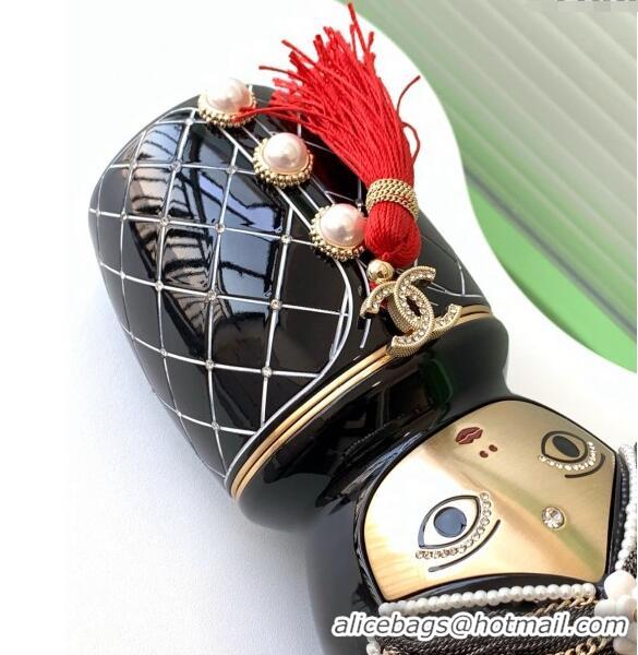 New Fashion Chanel Chinese Dolls Clutch with Chain C3060 Black/Red 2025