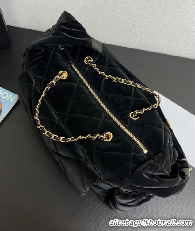 Most Popular Chanel Coco Snow Velvet-Like Nylon Small Flap Bag 13061 Black 2025