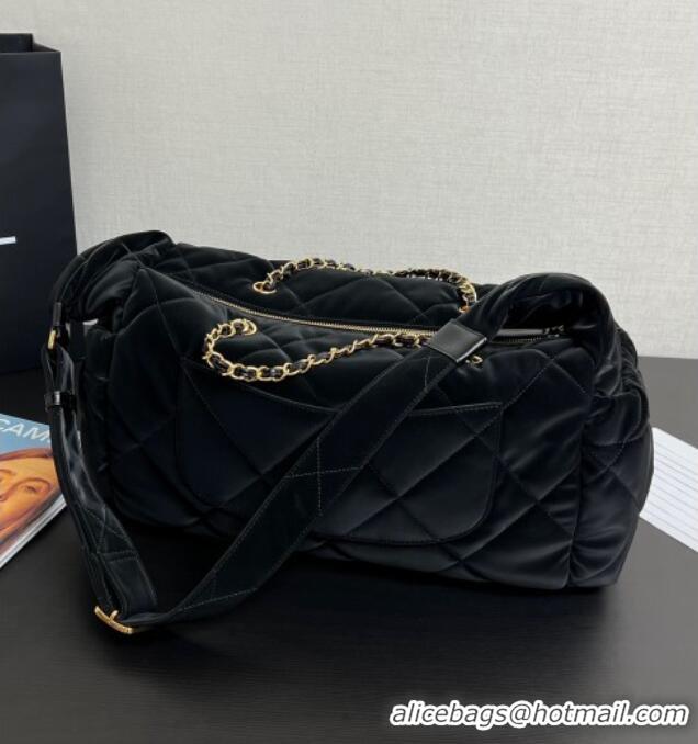 Most Popular Chanel Coco Snow Velvet-Like Nylon Small Flap Bag 13061 Black 2025