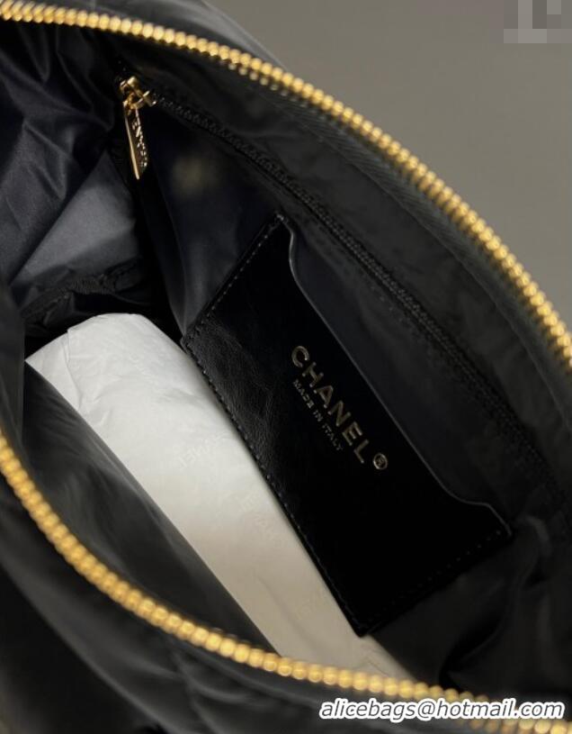 Buy Fashionable Chanel Coco Snow Velvet-Like Nylon Large Flap Bag 13062 Black 2025