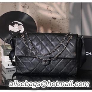 Best Grade Chanel Vintage XXL Airline Travel Flap Bag in Caviar Grained Calfskin 13063 Black/Gunmetal 2025